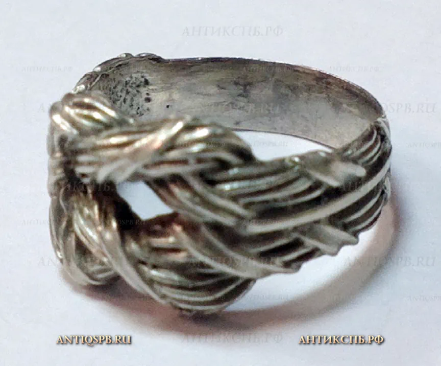 Кольцо серебряное женское "Плетенье". СССР. 5РЮ. Сер. ХХ века. №21122
